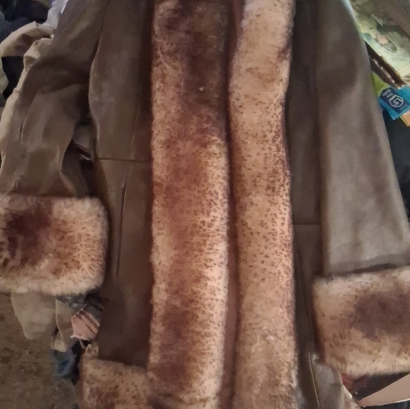 Scully Jackets & Blazers - Scully Brown and Cream Shearling Coat